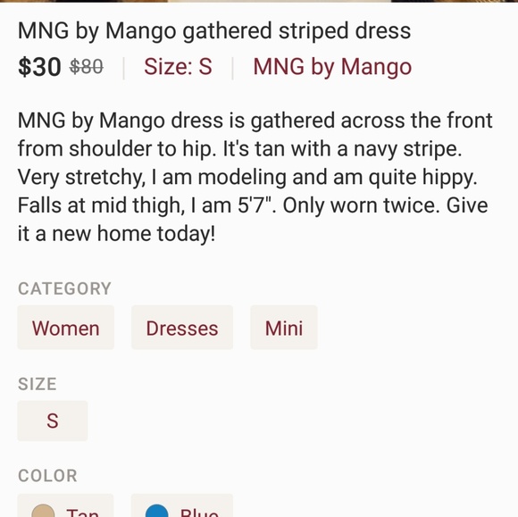 MNG by Mango gathered striped dress - Picture 6 of 6